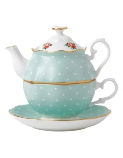 Polka Rose Teapot For One Green