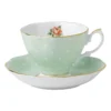 Polka Rose Teacup & Saucer Green -Furniture Series Store 503427610 1 720x928