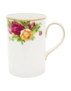 Old Country Roses Tall Bone Mug White