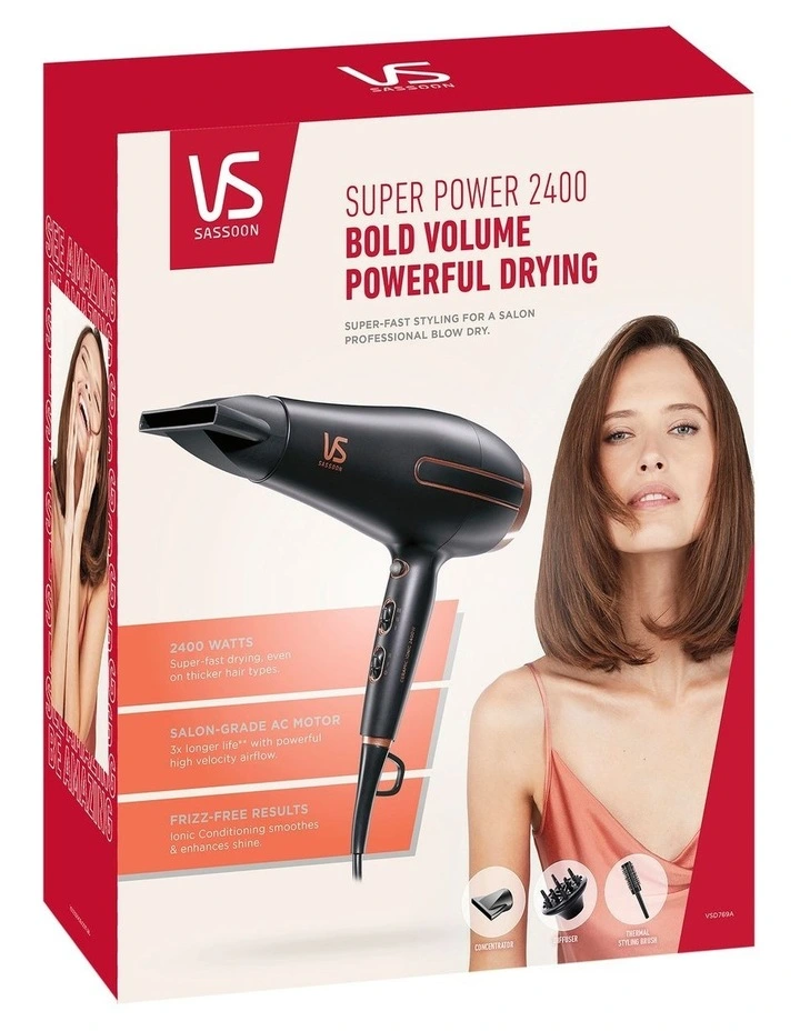 Super Power 2400 Hair Dryer In Black 4 Super Power 2400 Hair Dryer In Black - Image 2