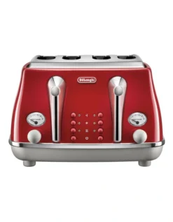 DeLonghi Icona Capitals Tokyo 4 Slice Toaster Red CTOC4003R