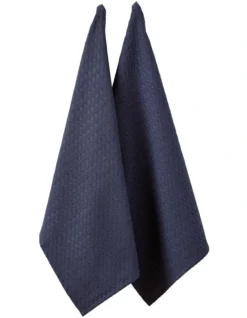 Eco Recycled Kitchen Towel Navy 2 Pack
