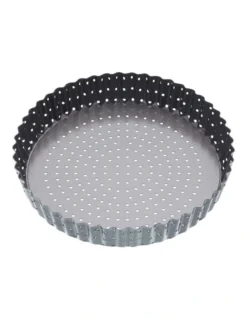 Crusty Bake 25cm Loose Base Round Flan/Quiche Pan Carbon