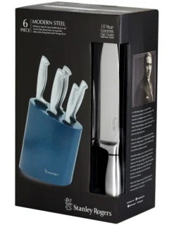 Modern Steel Metallic Baltic Blue 6 Piece Knife Block -Furniture Series Store 743085100 5 1 720x928