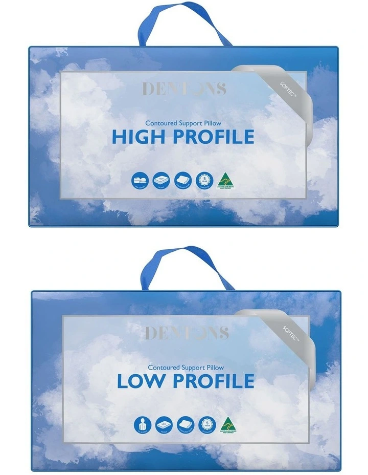 Contoured High & Low Profile Pillow 3 Contoured High & Low Profile Pillow