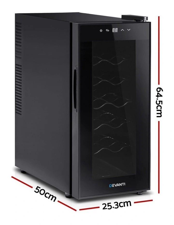Wine Cooler 12 Bottle Thermoelectric Chiller Storage Fridge Cellar Black 4 Wine Cooler 12 Bottle Thermoelectric Chiller Storage Fridge Cellar Black - Image 2