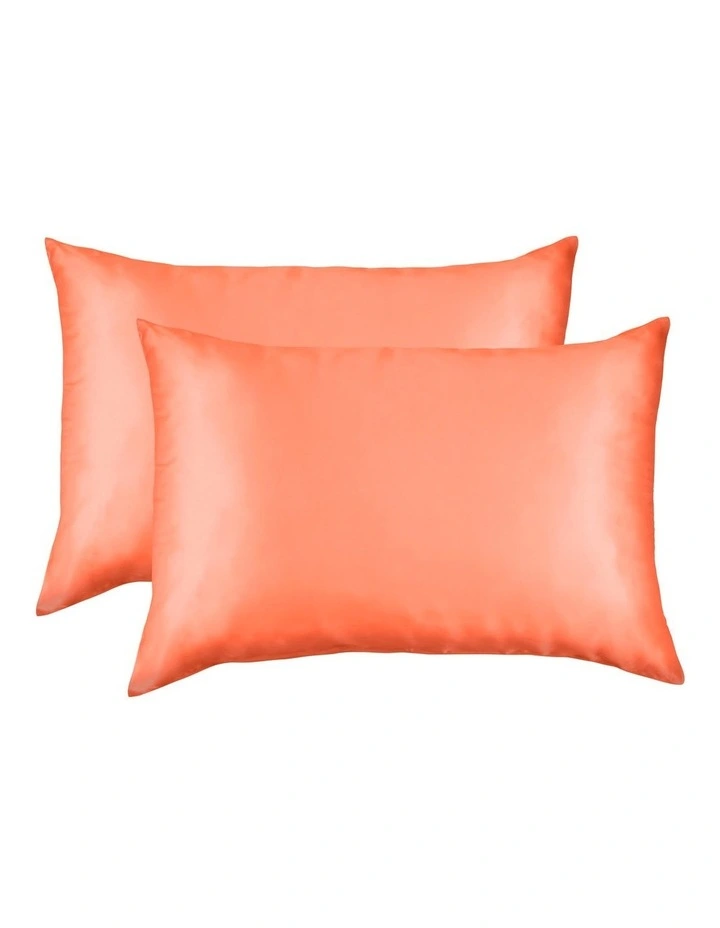 Royal Comfort Mulberry Silk Pillowcase Twin Pack Living Coral 3 Royal Comfort Mulberry Silk Pillowcase Twin Pack Living Coral