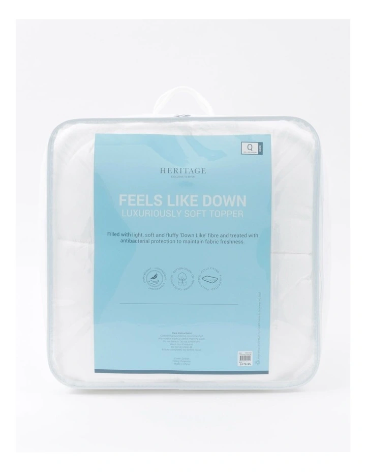 Heritage Feels Like Down Mattress Topper White 3 Heritage Feels Like Down Mattress Topper White