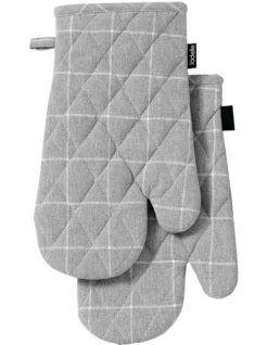 Eco Check Oven Mitt Grey 2 Pack