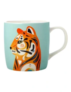 Maxwell & Williams Pete Cromer Wildlife 375ml Tiger Mug Gift Boxed Pink