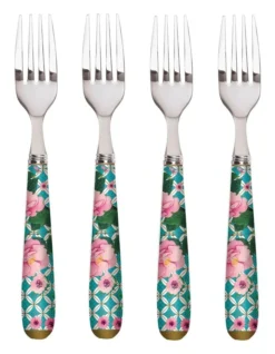 Maxwell & Williams Teas & C's Silk Road Set Of 4 Cake Fork Aqua