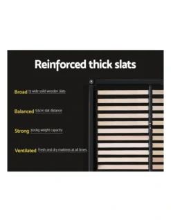 Queen Size Bed Frame Base Mattress Platform Fabric Wooden Charcoal PIER -Furniture Series Store 795725470 4 720x928