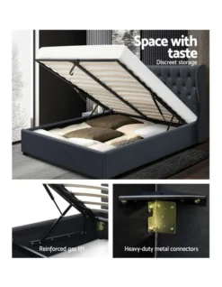 Queen Size Gas Lift Bed Frame Charcoal 11 Queen Size Gas Lift Bed Frame Charcoal -Furniture Series Store 795732220 4 720x928