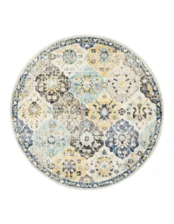 Evoke Poppy Multi Transitional Round Rug