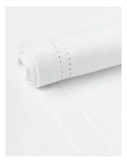 Heritage Elizabeth Hemstitch Table Runner In White -Furniture Series Store 802174150 3 720x928