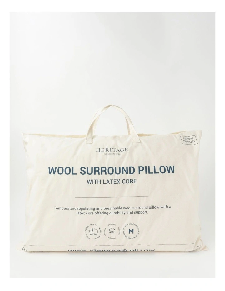 Heritage Wool Surround Pillow With Latex Core White 3 Heritage Wool Surround Pillow With Latex Core White