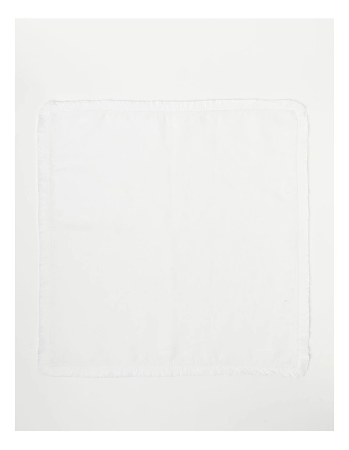 Fringed Linen Placemat In White 3 Fringed Linen Placemat In White
