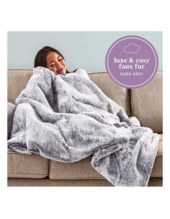 Feel Perfect Faux Fur Heated Throw Blanket In Grey -Furniture Series Store 814452040 3 1 720x928