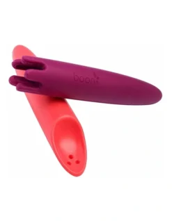 Boon 2pc JAB Silicone Food Utensils Feeding Feeder 1y Baby/Toddler Coral/PP