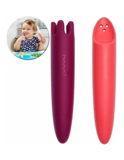 Boon 2pc JAB Silicone Food Utensils Feeding Feeder 1y Baby/Toddler Coral/PP -Furniture Series Store 815235220 3 720x928