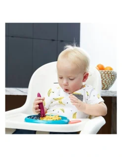 Boon 2pc JAB Silicone Food Utensils Feeding Feeder 1y Baby/Toddler Coral/PP -Furniture Series Store 815235220 5 720x928