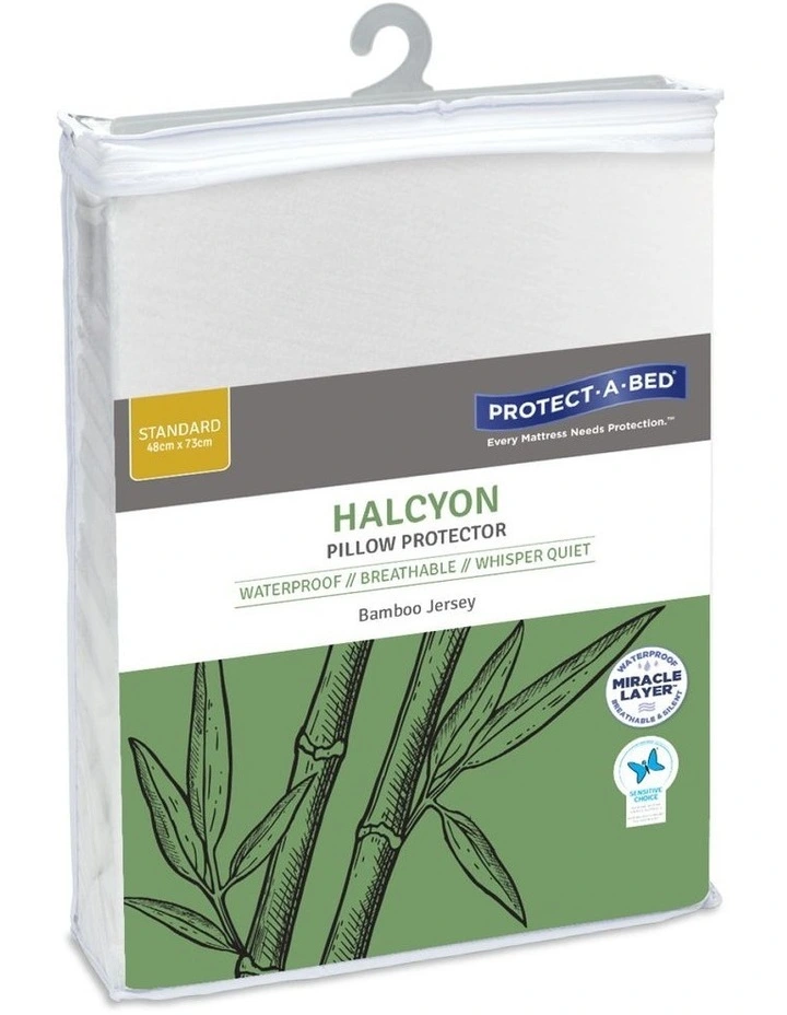 Halcyon Bamboo Jersey Waterproof Fitted Pillow Protector 3 Halcyon Bamboo Jersey Waterproof Fitted Pillow Protector
