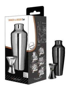 Shaker & Jigger Set Platinum Black