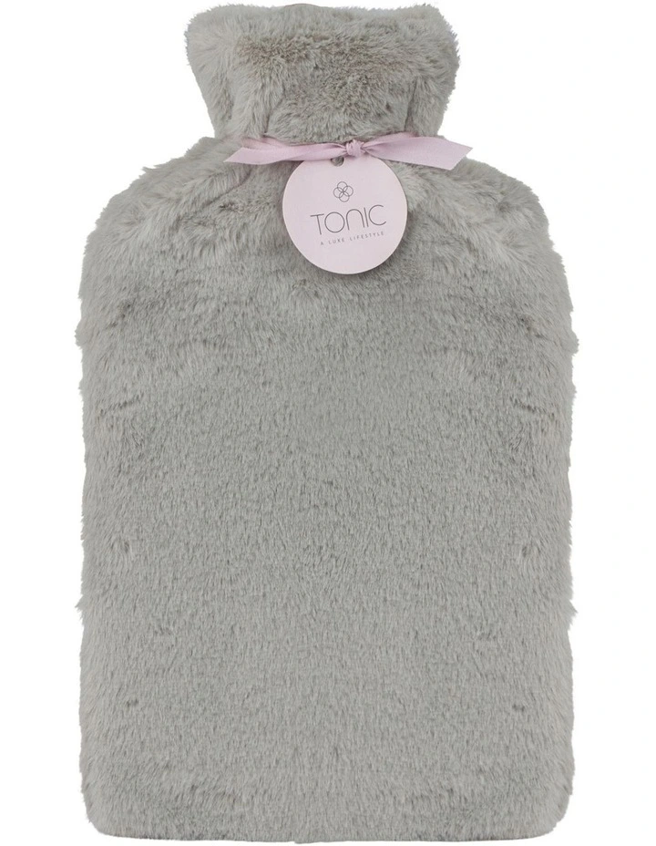 Deluxe Vegan Fur Hot Water Bottle Smokey Grey 3 Deluxe Vegan Fur Hot Water Bottle Smokey Grey