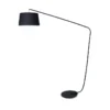 Metal Arc Floor Lamp In Black Finish Wih Linen Taper Drum Round Shade Black -Furniture Series Store 828975250 1 720x928