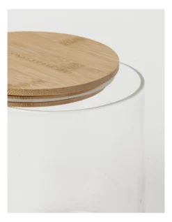 Round Bamboo And Glass Storage Canister With Lid 1 Litre -Furniture Series Store 835120990 3 720x928