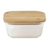 Square Bamboo And Glass Storage Canister With Lid 800mL -Furniture Series Store 835121890 1 720x928