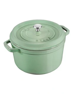 Staub Round Cocotte 28Cm Sage Green