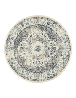 Evoke Mist White Transitional Round Rug