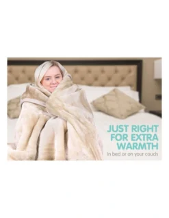 Mink Blanket Double Sided Queen Size Soft Plush Bed Faux Throw Rug 220 X 240cm -Furniture Series Store 840050560 3 720x928