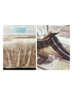 Mink Blanket Double Sided Queen Size Soft Plush Bed Faux Throw Rug 220 X 240cm -Furniture Series Store 840050560 5 720x928