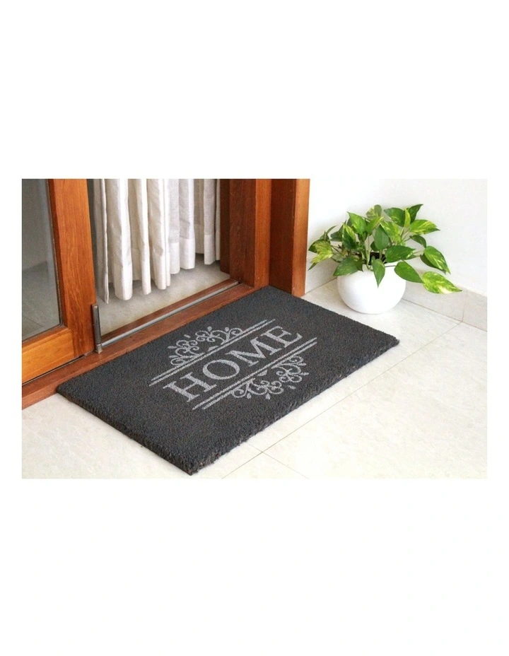 Home Dark Grey PVC Backed Coir Doormat 45x75 Cm 6 Home Dark Grey PVC Backed Coir Doormat 45x75 Cm - Image 4