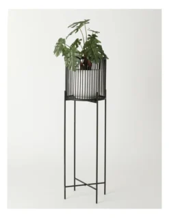 Pulse 100cm Black Bamboo And Metal Planter Stand