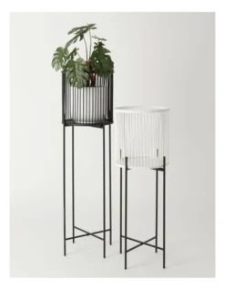 Pulse 100cm Black Bamboo And Metal Planter Stand -Furniture Series Store 847318870 3 720x928