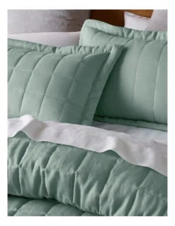 Sandy Cape Washed Belgian Linen Quilted Coverlet Eucalyptus -Furniture Series Store 849720970 849721060 3 1 720x928