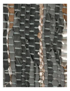 Zena Hand Woven Rug Leather/Cotton 200x300cm Grey -Furniture Series Store 850880620 3 720x928