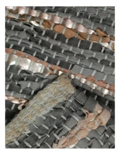 Zena Hand Woven Rug Leather/Cotton 200x300cm Grey -Furniture Series Store 850880620 4 720x928