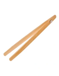 Bamboo Toast Tongs With Magnet 20cm