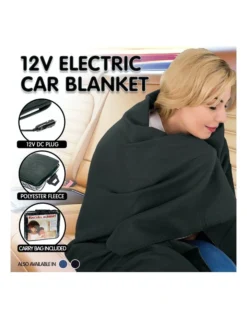 Heated Car Blanket Travel Rug Soft Caravan Fleece Electric Throw 12 Volt Dc Auto Black -Furniture Series Store 855666730 6 720x928