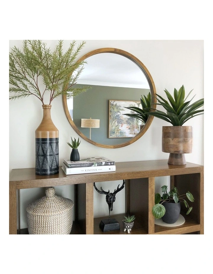Tina 80cm Dark Solid Wood Mirror 5 Tina 80cm Dark Solid Wood Mirror - Image 3