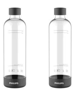 Philips Carbonating Bottle 1L Black 2 Pack