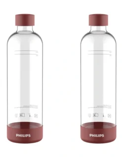 Philips Carbonating Bottle 1L Red 2 Pack