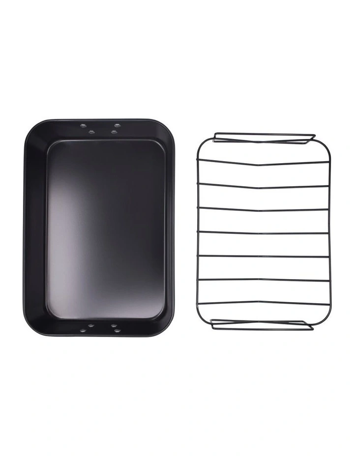 Colours Non-Stick Roaster With Rack 39x27x8cm Red 5 Colours Non-Stick Roaster With Rack 39x27x8cm Red - Image 3