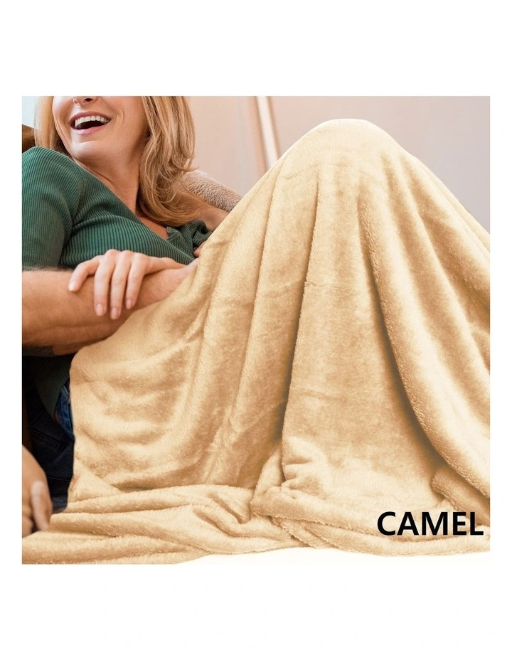 Large Throw Blanket In Camel 8 Large Throw Blanket In Camel - Image 6