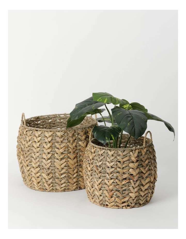 Planter Water Hyacinth Basket 40cm In Natural 4 Planter Water Hyacinth Basket 40cm In Natural - Image 2