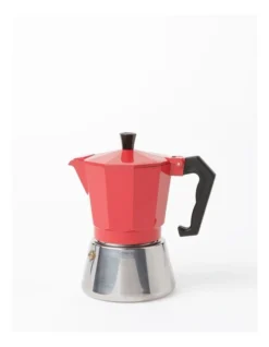Induction Stainless Base Espresso 6 Cup Red